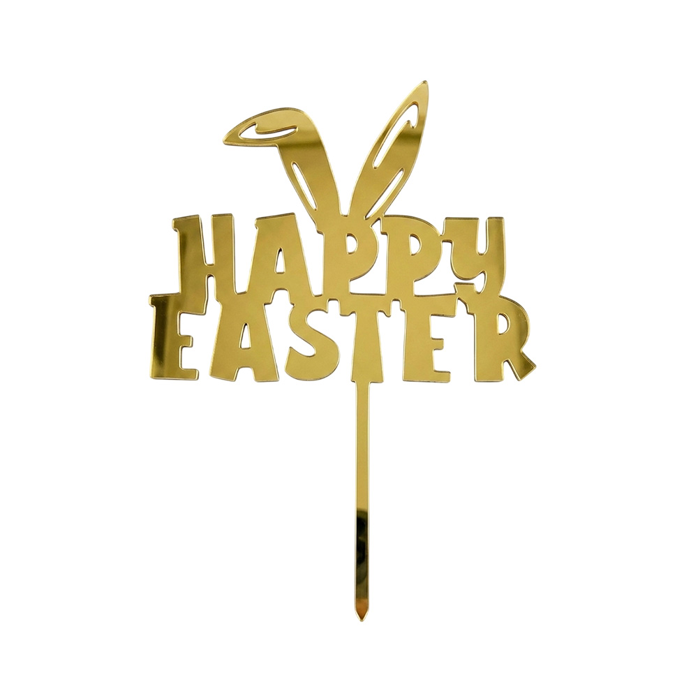 ТОПЕР З ПОЛІСТИРОЛУ «HAPPY EASTER №2» золотий