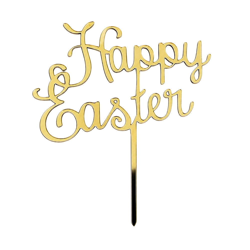 ТОПЕР З ПОЛІСТИРОЛУ «HAPPY EASTER №3» золотий