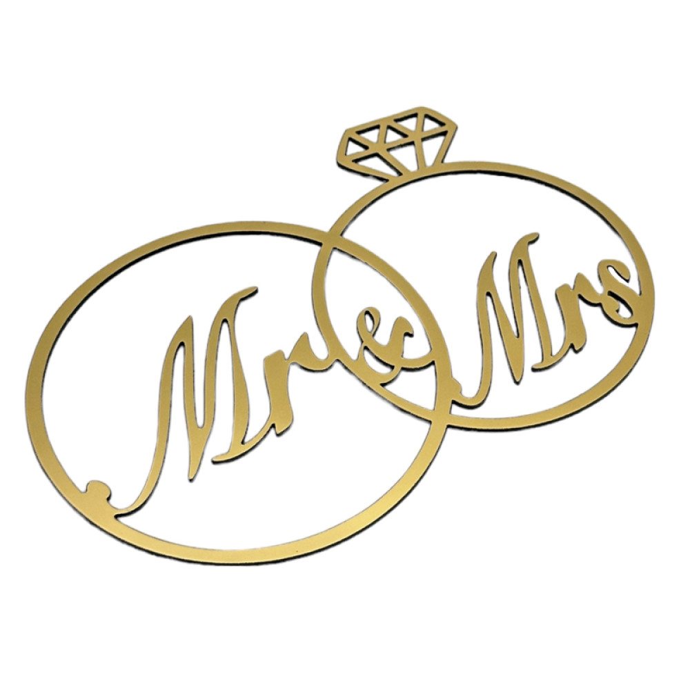 ТОПЕР З ПОЛІСТИРОЛУ «MR-MRS» ЗОЛОТИЙ