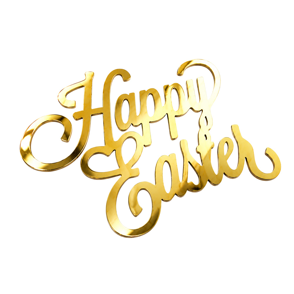 ТОПЕР З ПОЛІСТИРОЛУ «HAPPY EASTER №1» золотий