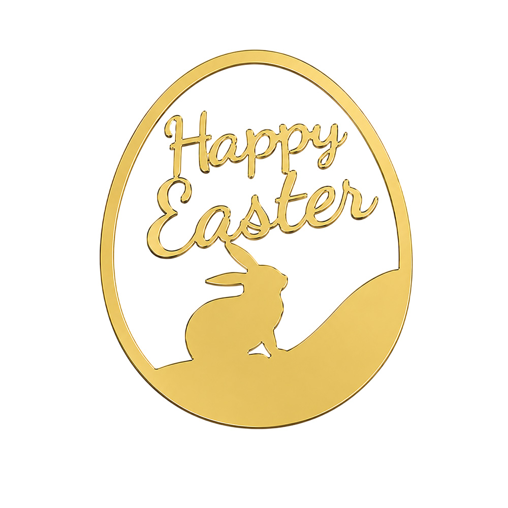 ТОПЕР З ПОЛІСТИРОЛУ «HAPPY EASTER №4» золотий