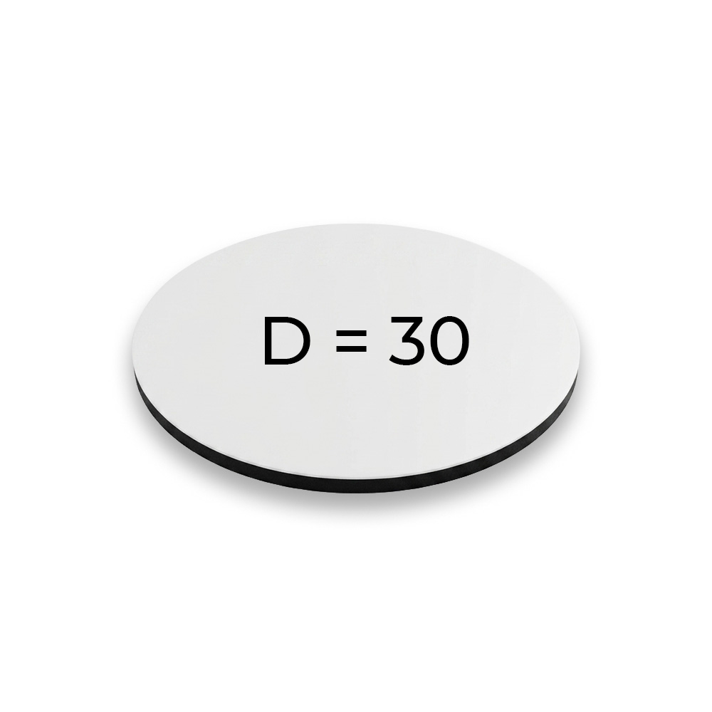 ПІДЛОЖКА ПОСИЛЕНА МДФ КРУГЛА D=30, h=8 БІЛА