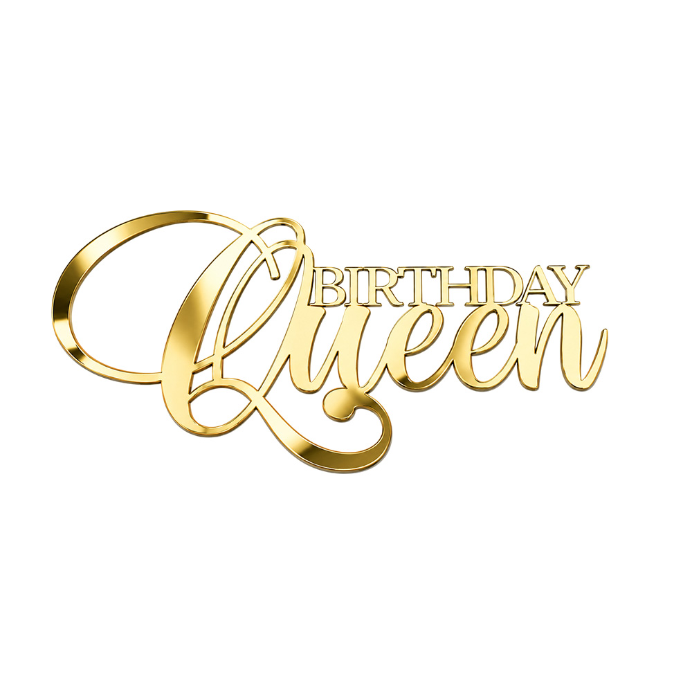 ТОПЕР З ПОЛІСТИРОЛУ «BIRTHDAY QUEEN» ЗОЛОТИЙ