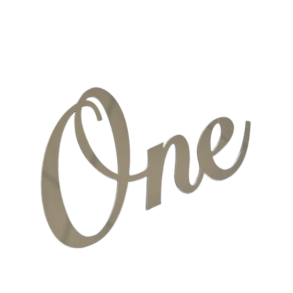 ТОПЕР З ПОЛІСТИРОЛУ «ONE» СРІБНИЙ
